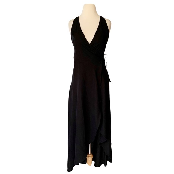 Abercrombie & Fitch black high low wrap dress size XS - Picture 1 of 5